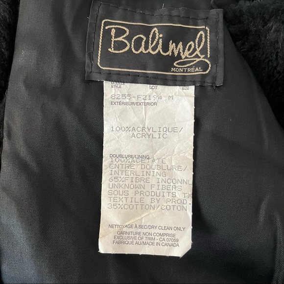 *SOLD* Gorgeous Vintage 90s Black Faux Fur Button Down Coat - Picture 8 of 8